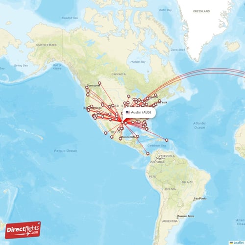 Direct flights from Austin 97 destinations AUS, USA