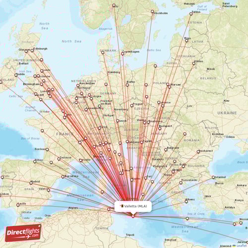 Find all direct flights to Malta