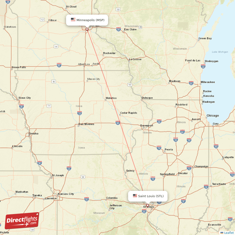 STL - MSP route map