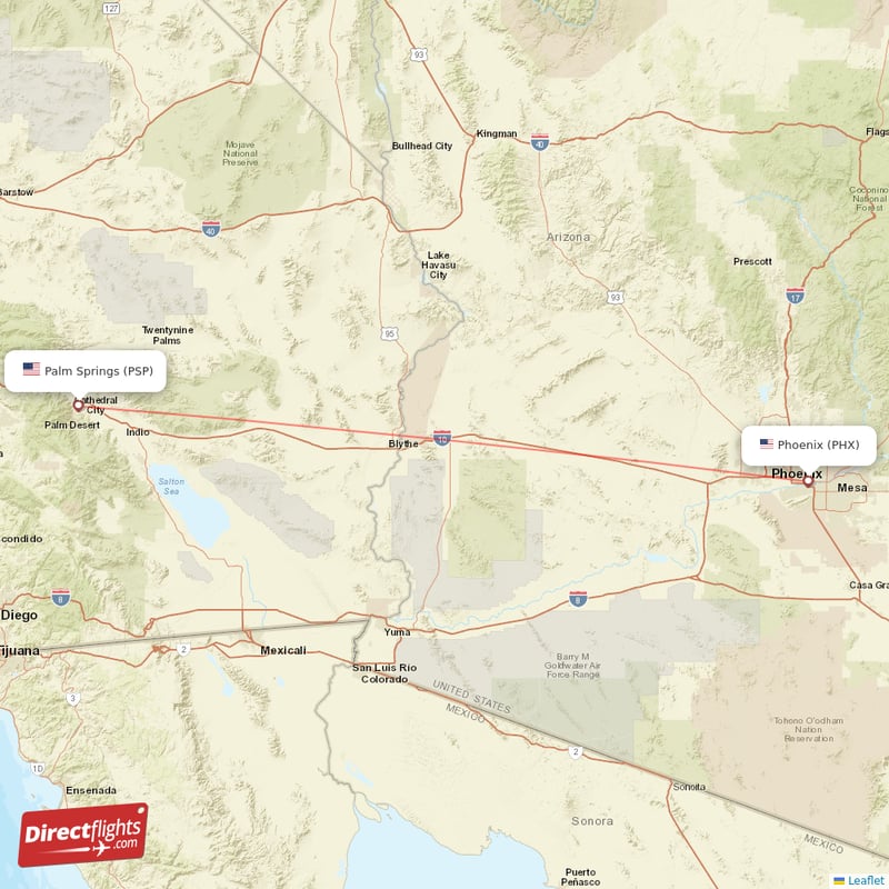 PSP - PHX route map