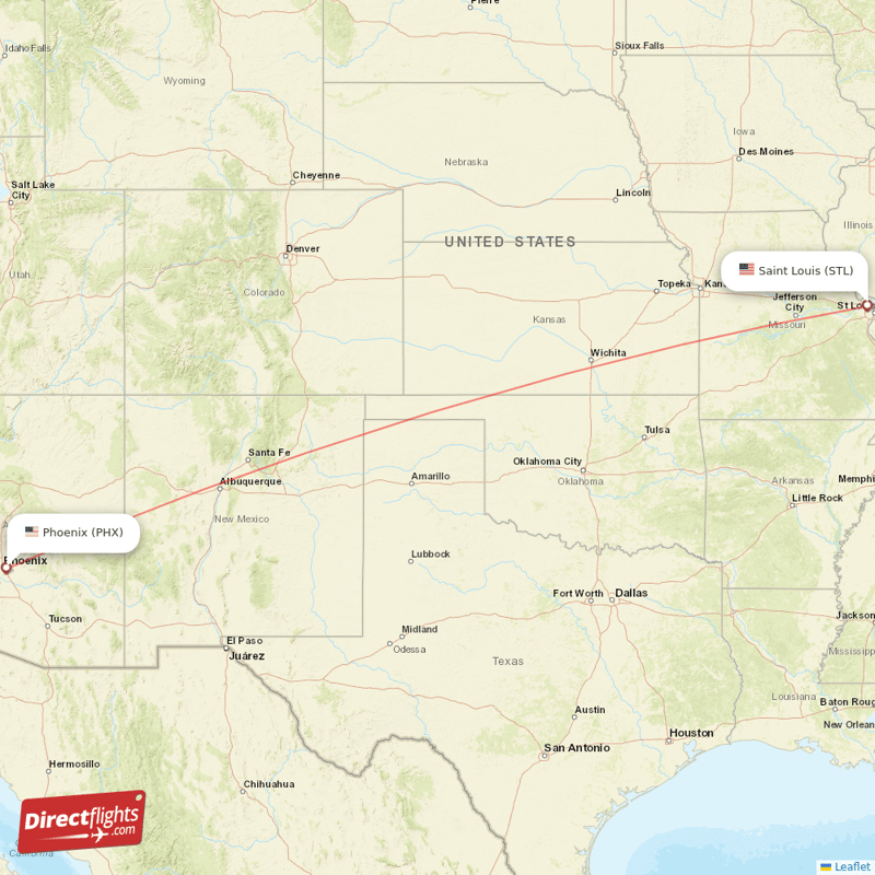 STL - PHX route map