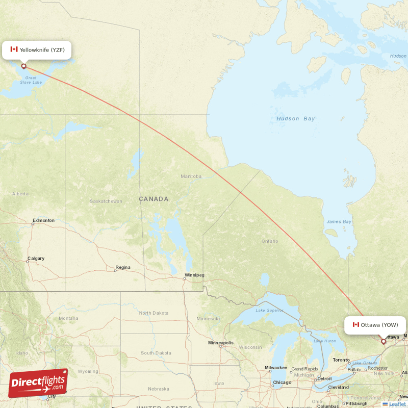 YZF - YOW route map