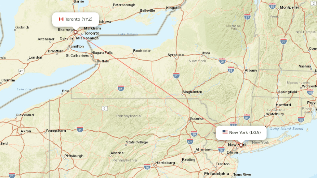 direct flight from toronto to new york