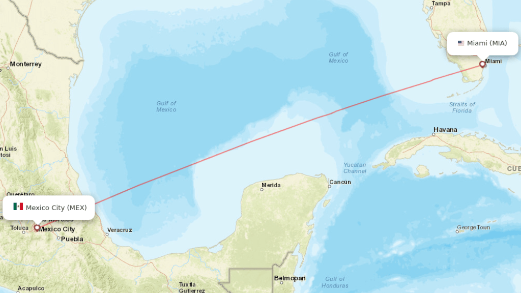 direct flights to mexico city from miami