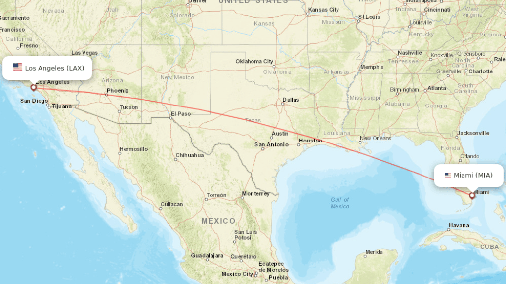 direct flights from los angeles to miami