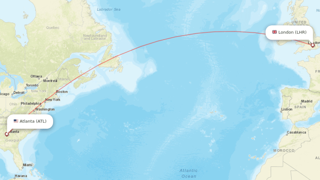 direct flights from london to atlanta