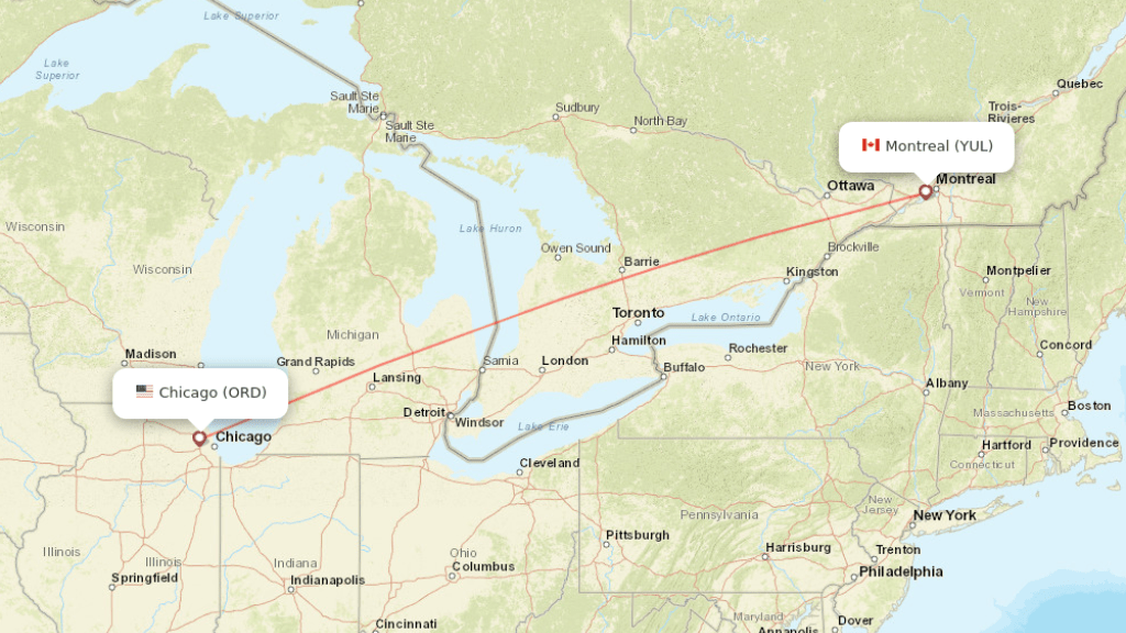 direct flights from montreal to chicago