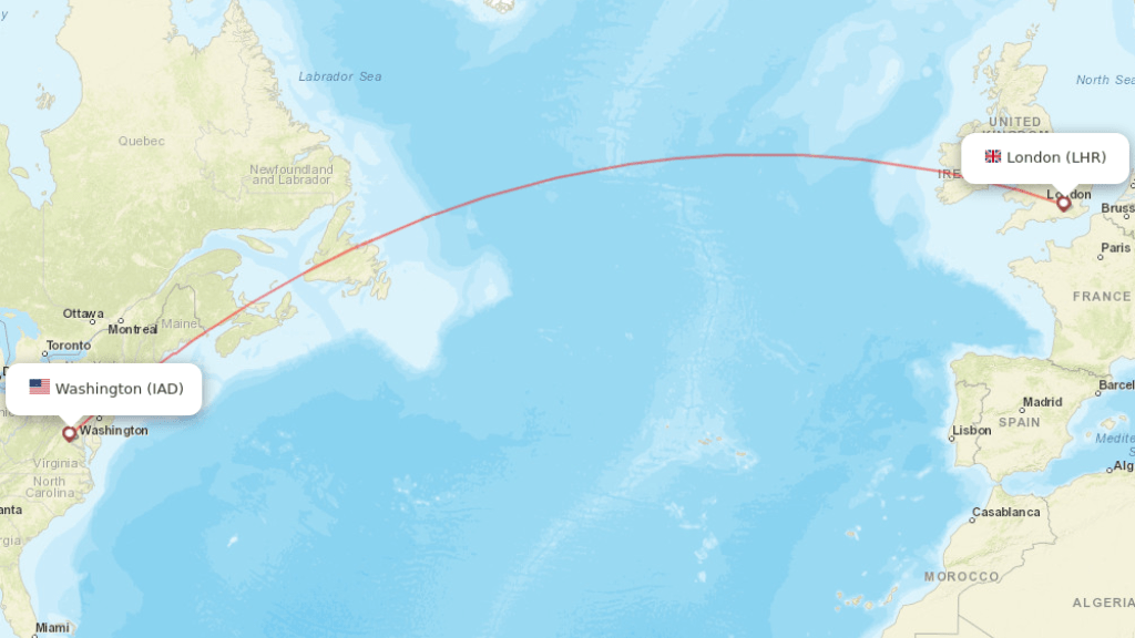 direct flights from london to washington dc