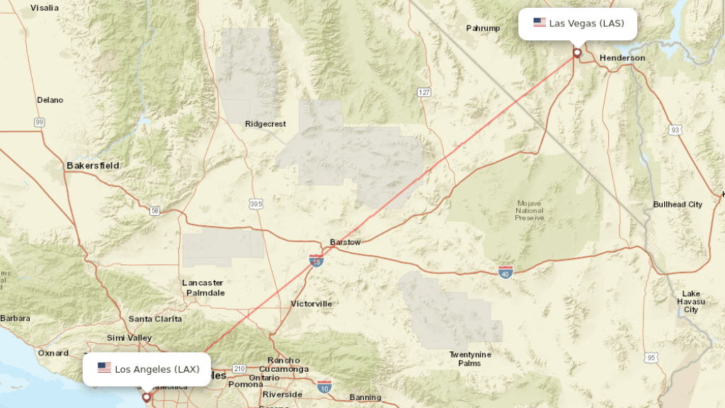 direct flights from las vegas to los angeles