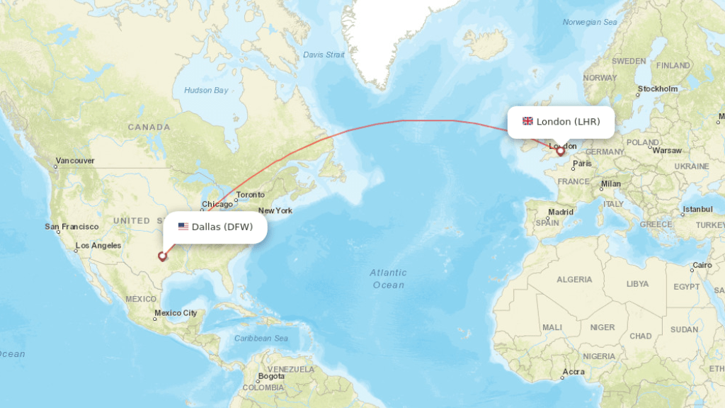 direct flights from london to dallas