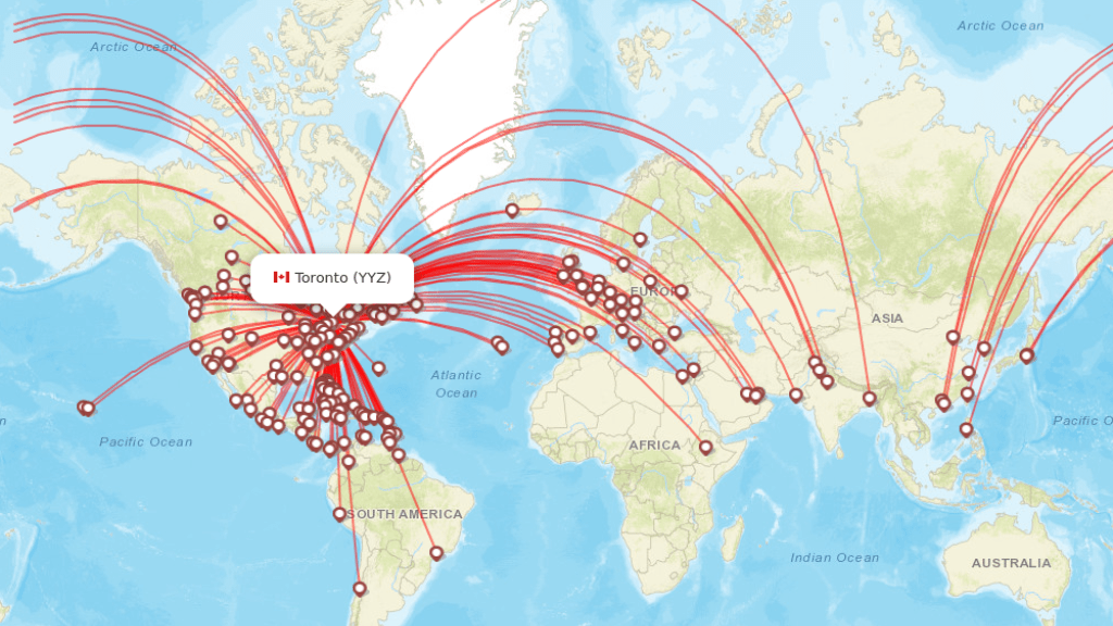 all direct flights to toronto