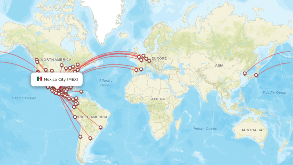 all direct flights to mexico city