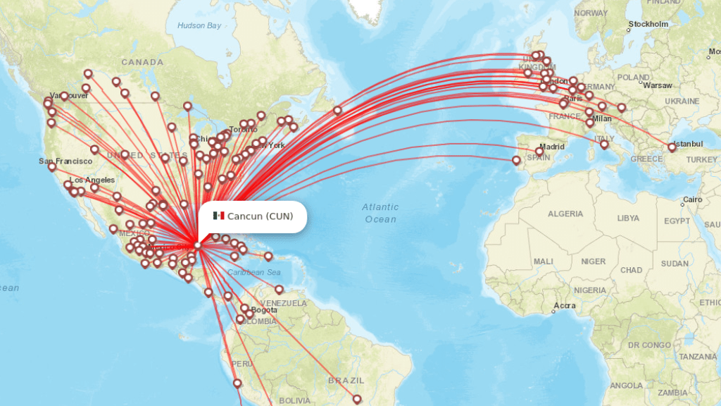 all direct flights to cancun