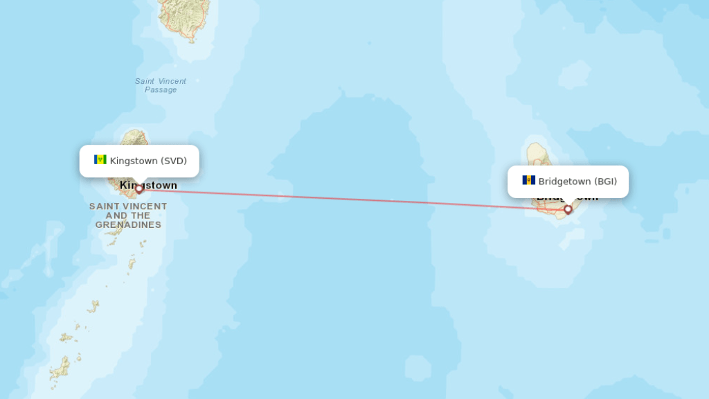 direct flights from kingstown to bridgetown