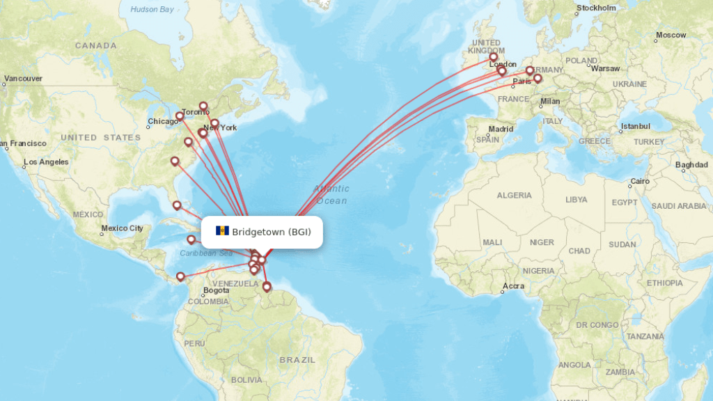 all direct flights to bridgetown