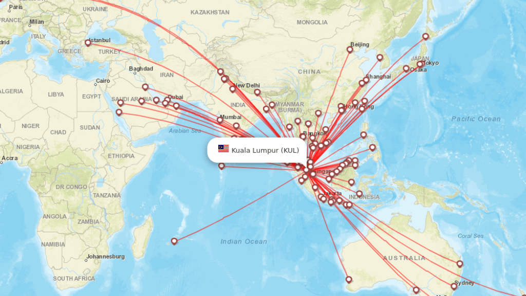 all direct flights to kuala lumpur