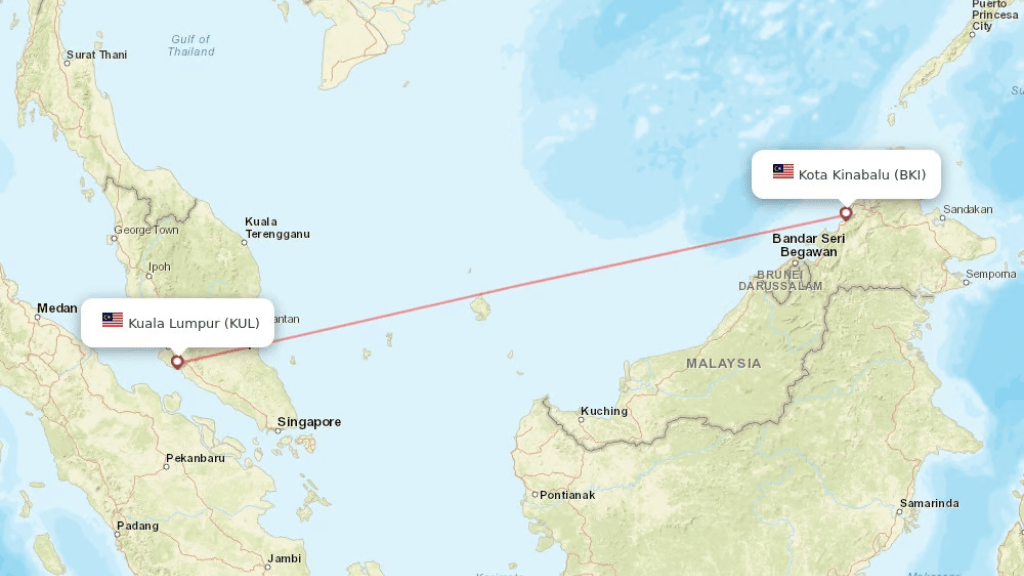 direct flights from kota kinabalu to kuala lumpur