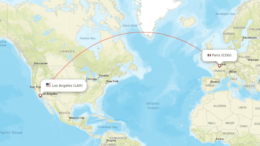 direct flights from los angeles to paris