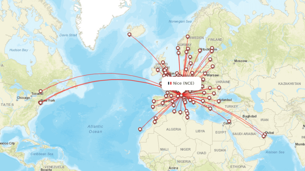 all direct flights to nice