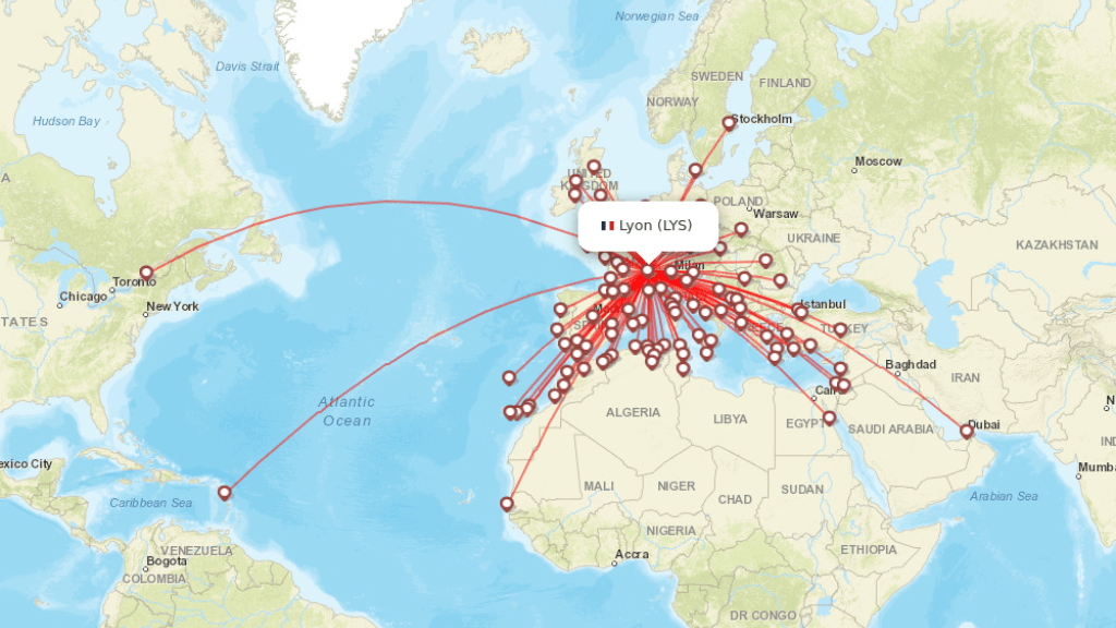 all direct flights to lyon