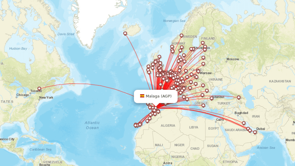 all direct flights to malaga