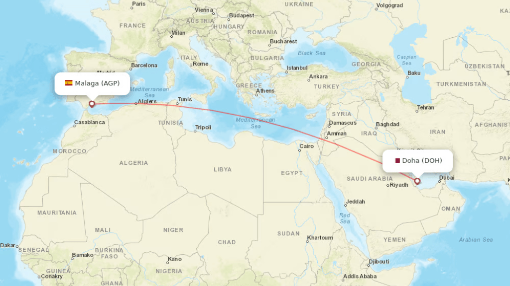 direct flights from doha to malaga