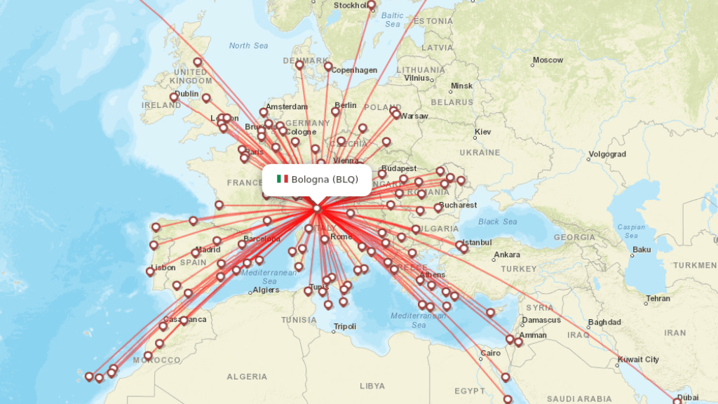 all direct flights to bologna