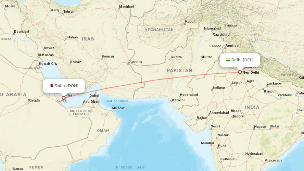 direct flights from doha to delhi