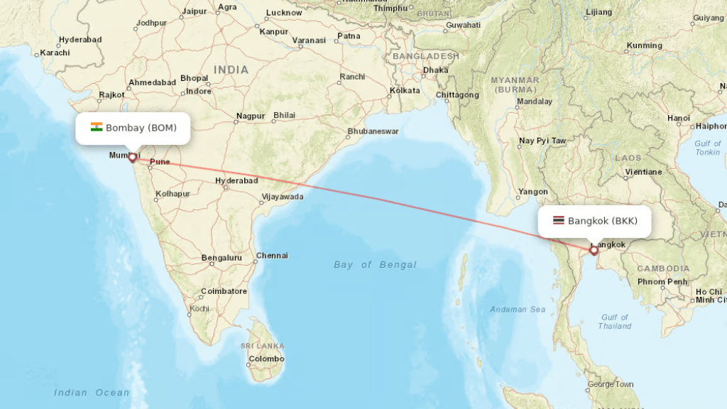 direct flights from bangkok to mumbai