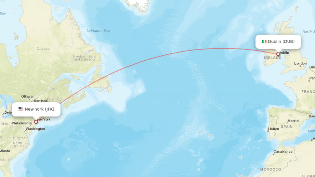 direct flights from new york to dublin