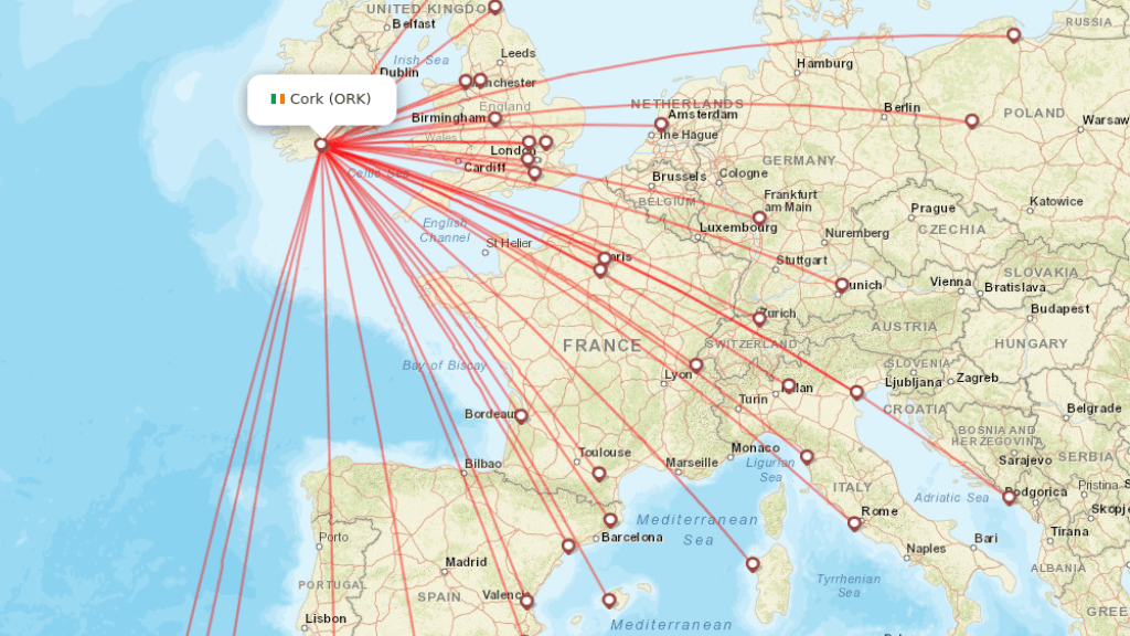 all direct flights to Cork