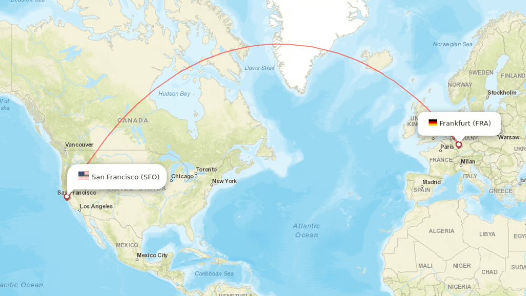 direct flights from san francisco to frankfurt