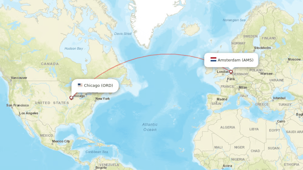 direct flights from chicago to amsterdam