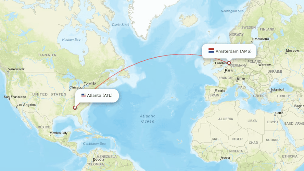 direct flights from atlanta to amsterdam