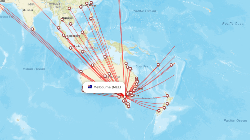 all direct flights to melbourne