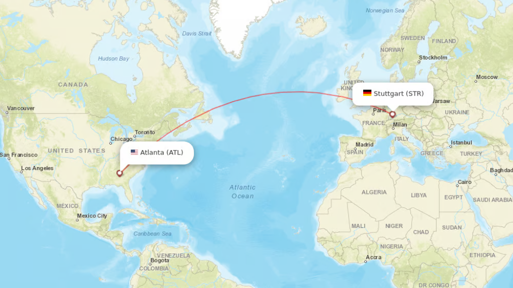 direct flights from atlanta to stuttgart