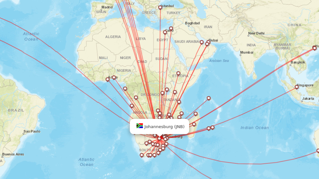 all direct flights to johannesburg