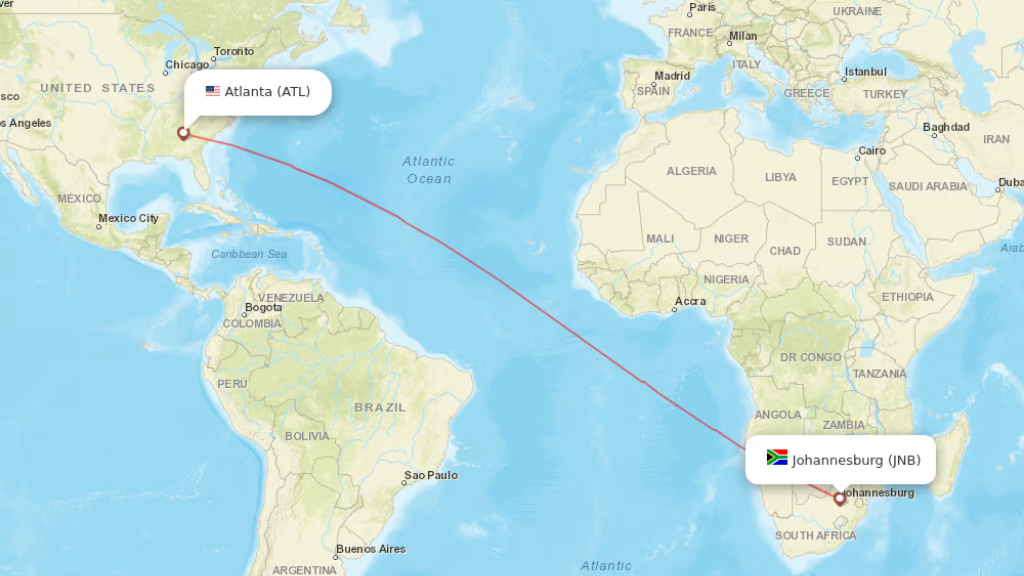 direct flights from atlanta to johannesburg