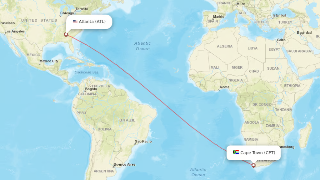 direct flights from atlanta to cape town