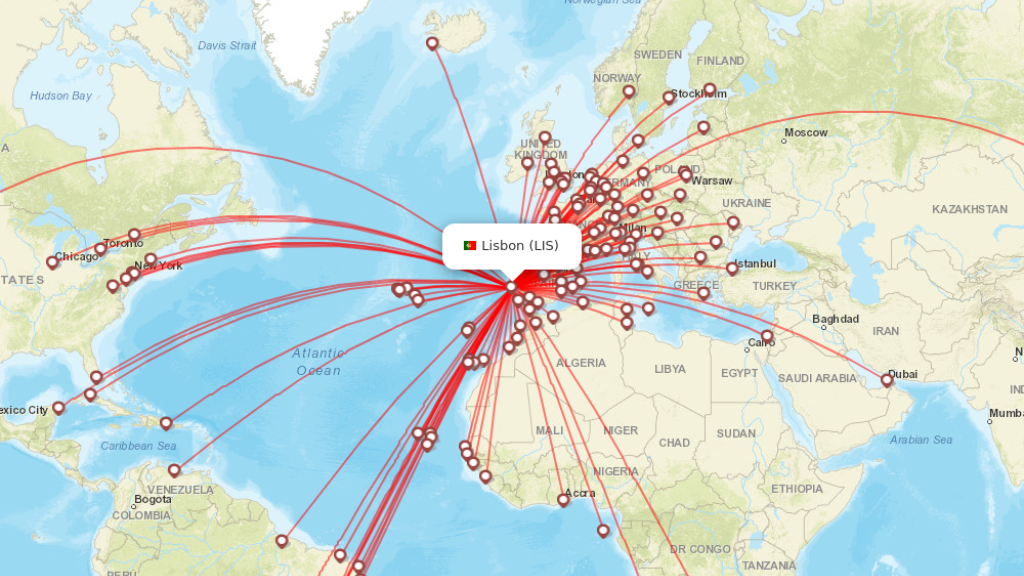 all direct flights from lisbon