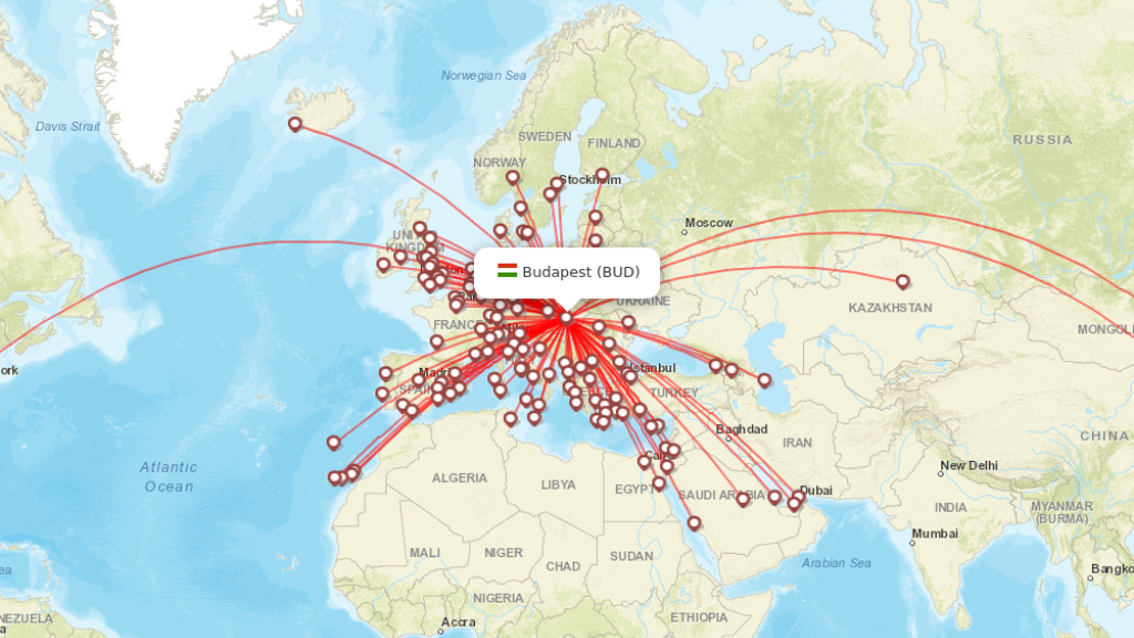 all direct flights to budapest