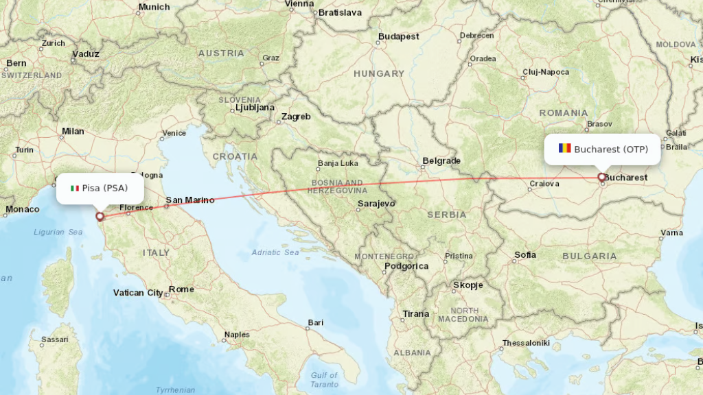 direct flights from bucharest to pisa