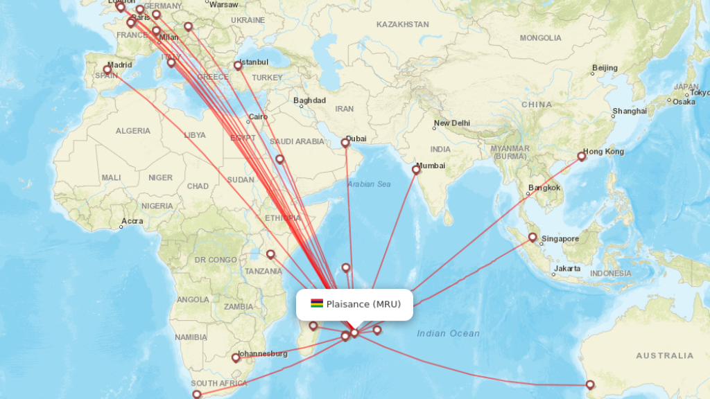 all direct flights to port louis