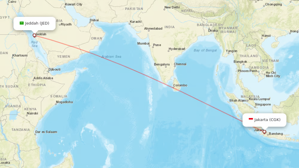 direct flights from jeddah to jakarta
