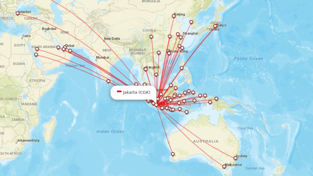 all direct flights to jakarta