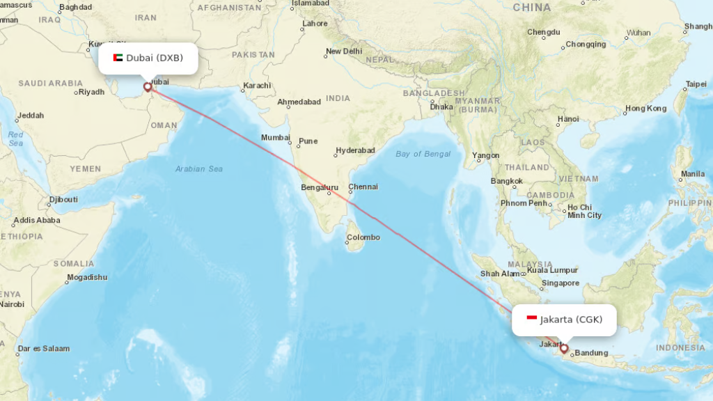 direct flights from dubai to jakarta