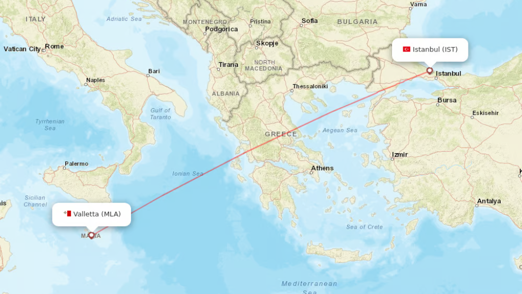 direct flights from istanbul to malta