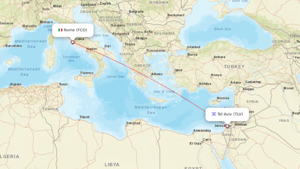 direct flights from rome to tel aviv