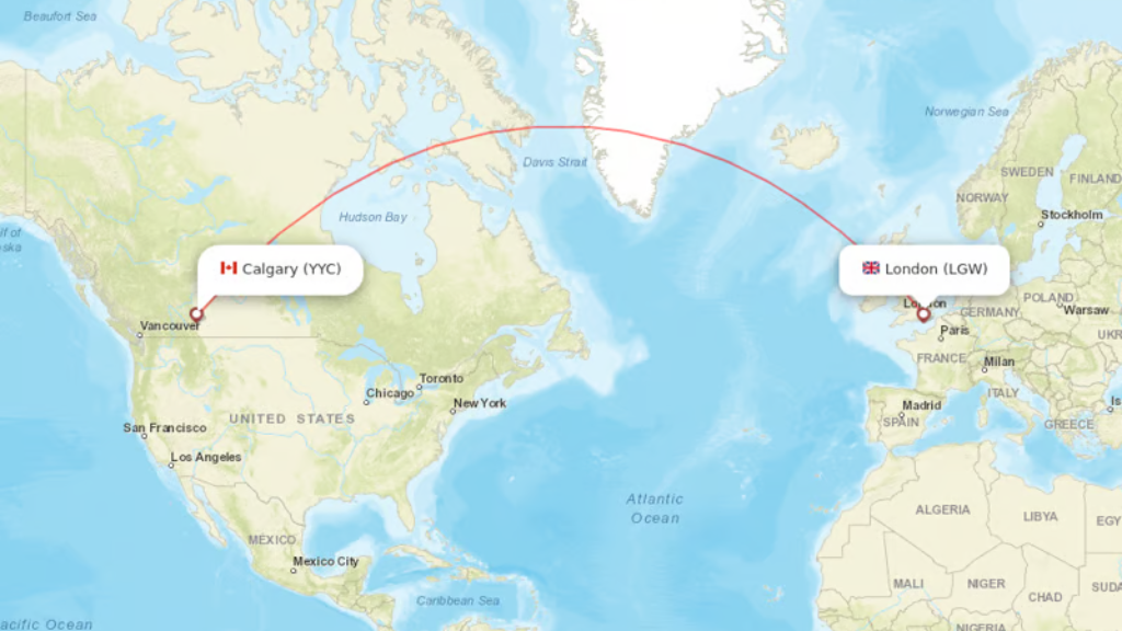 direct flights from london to calgary