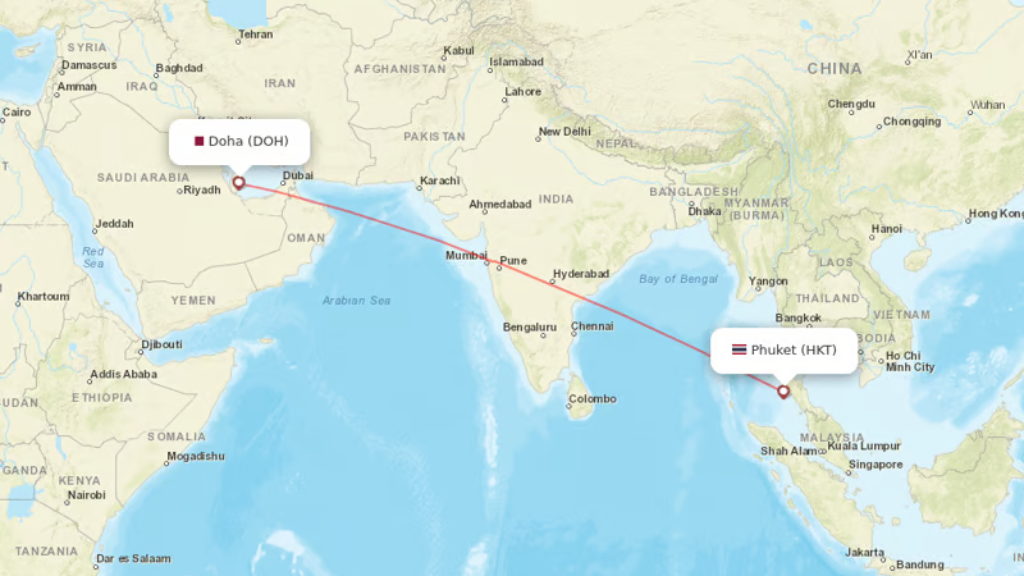 direct flights to doha to phuket